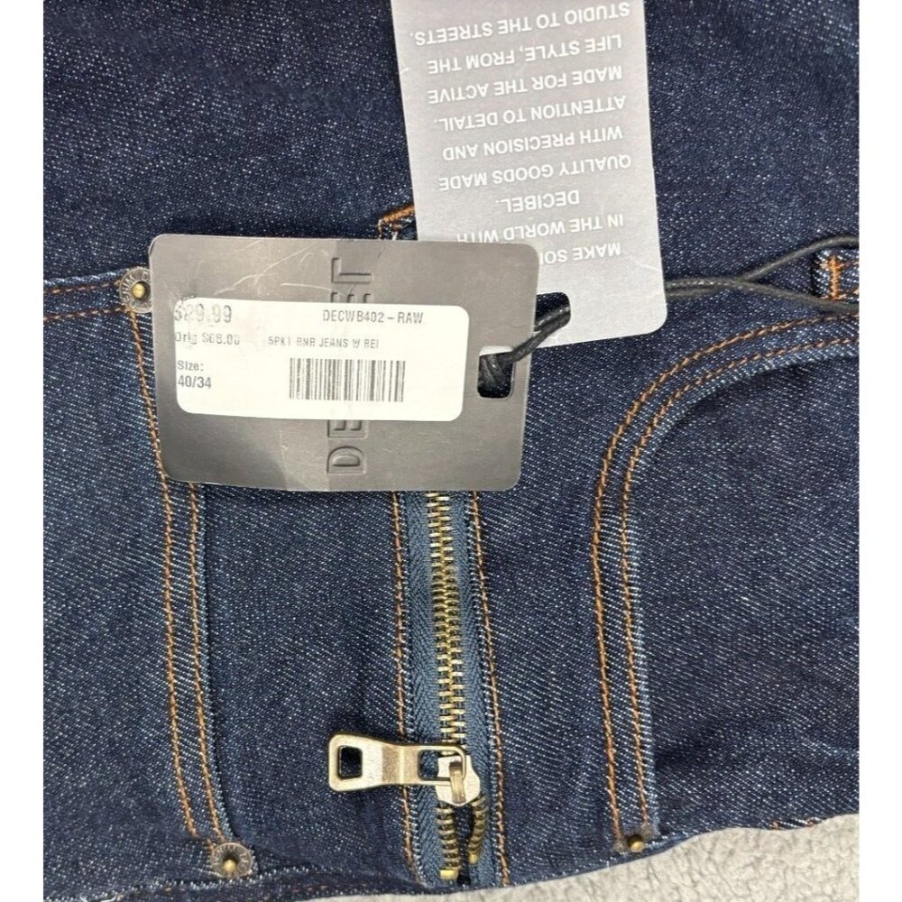 Decibel Mens 5 Pocket Carpenter/Utility Jeans Denim Blue Jeans 40W X 34L NWT's. - Picture 5 of 8